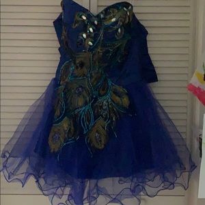 Royal Blue peacock dress
